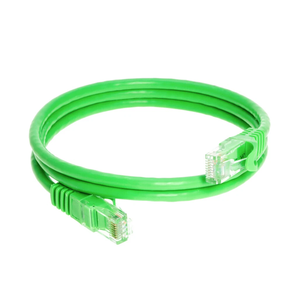 Cat6A 10G UTP 24 AWG PVC Round Patch Cord - 1m - Green Colour