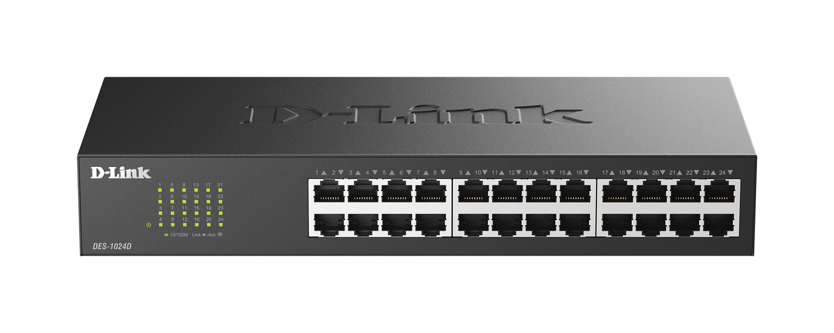24-port 10/100Base-T unmanaged Switch (Metal casing, UK Power plug)