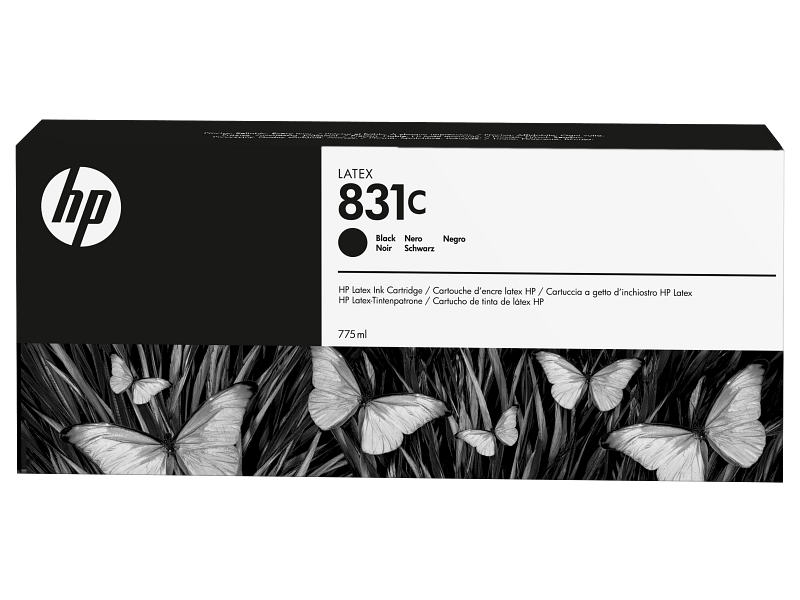 HP 831C 775ML BLACK LATEX INK CARTRIDGE