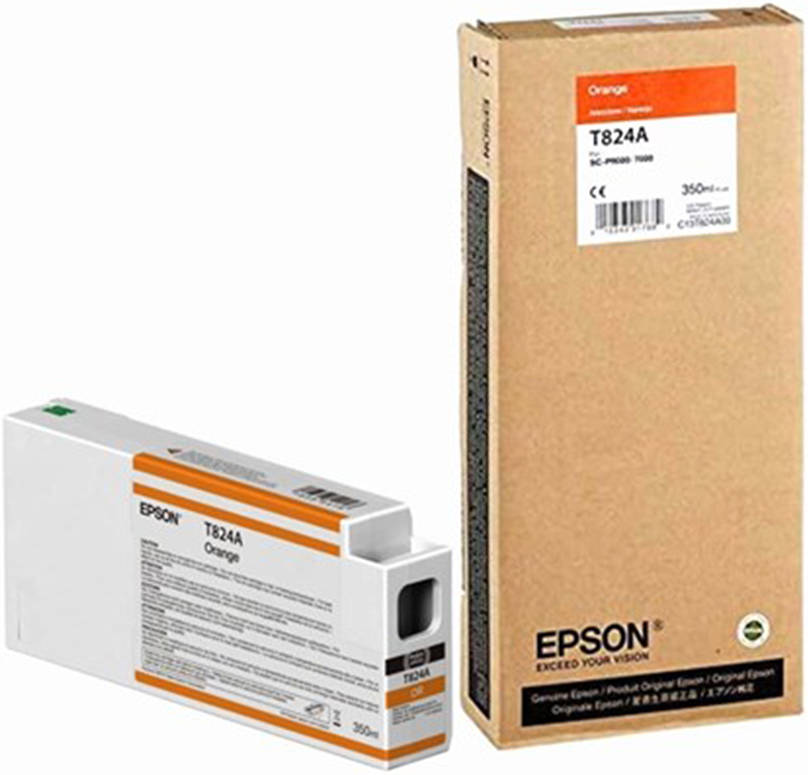 EPSON INK CART C13T824A00 ULTRA-CHROME HDX/HD ORG/BK 350ML C13T824A00