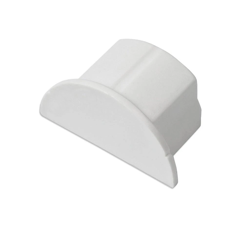 EC3015W 30x15mm Mini 1/2-Circle Trunking End Cap Smooth-Fit EC3015W