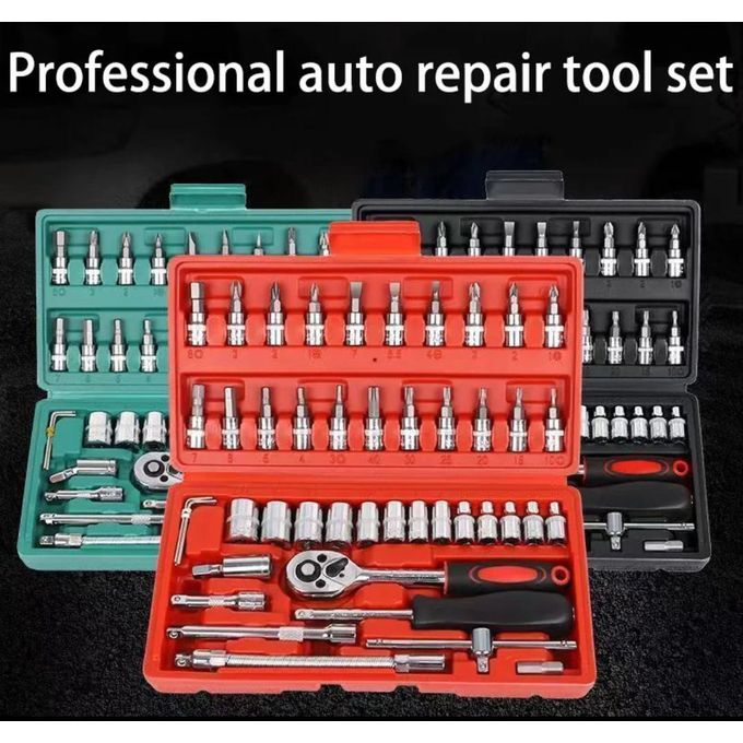 46 Piece 1/4 Drive Socket Wrench and Mechanical Repair NTPA046 TOOLKIT