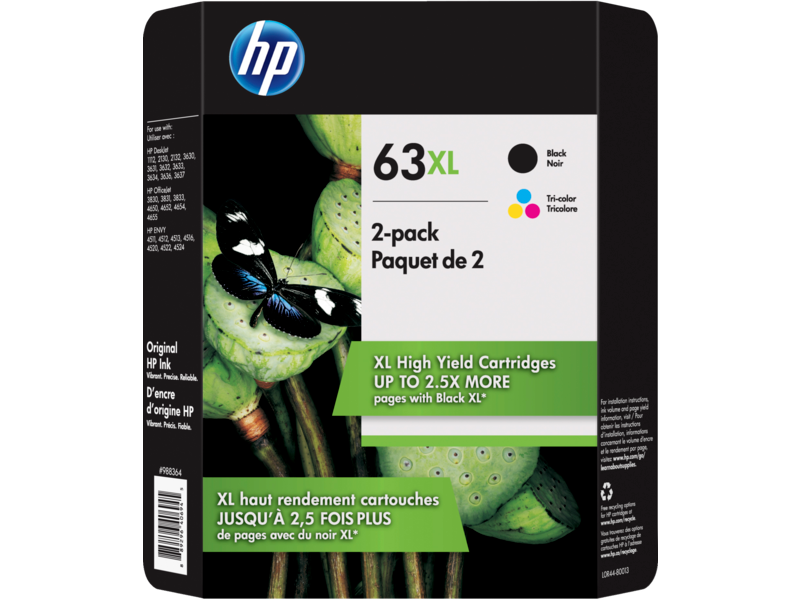 HP 63Xl Black Cartridge - July & Dec 2023