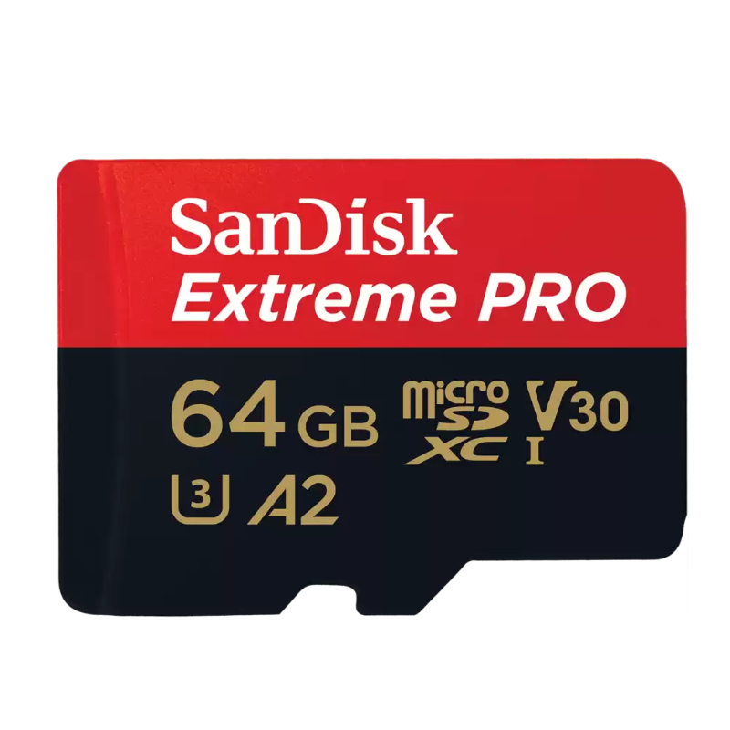 SanDisk Extreme Pro microSD UHS I Card 64GB for 4K Video on Smartphones, Action Cams & Drones 200MB/s Read, 90MB/s Write