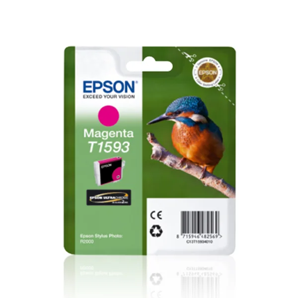Epson T1593 Magenta Ink Cartridge, C13T15934010, 17ml, UltraChrome Hi-Gloss2, 1,200 Pages