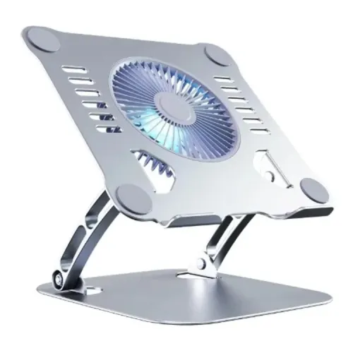 T628 V5.0 Laptop Stand, 1 Fan, Aluminum Alloy, 10-17", 360° Rotation