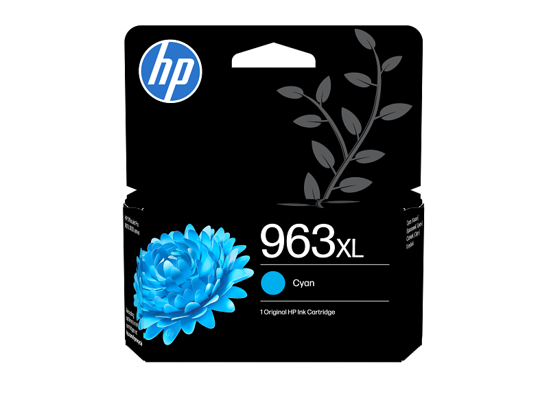 HP 963XL (3JA27AE) Cyan Ink Cartridge, High Yield, 20.5ml, ~1,600 Pages