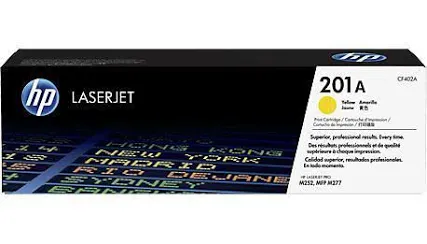 HP 201A (CF402A) Yellow Toner Cartridge, Standard Yield, ~1,330 Pages