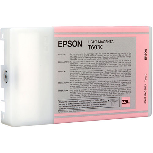 Epson T603C Light Magenta Ink Cartridge, C13T603C00, 220ml, UltraChrome K3