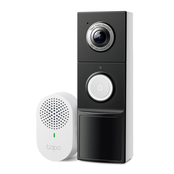 Tapo D235, 2K 5MP, 180° FOV, Battery/Hardwired, AI Detection, IP66, Chime Included