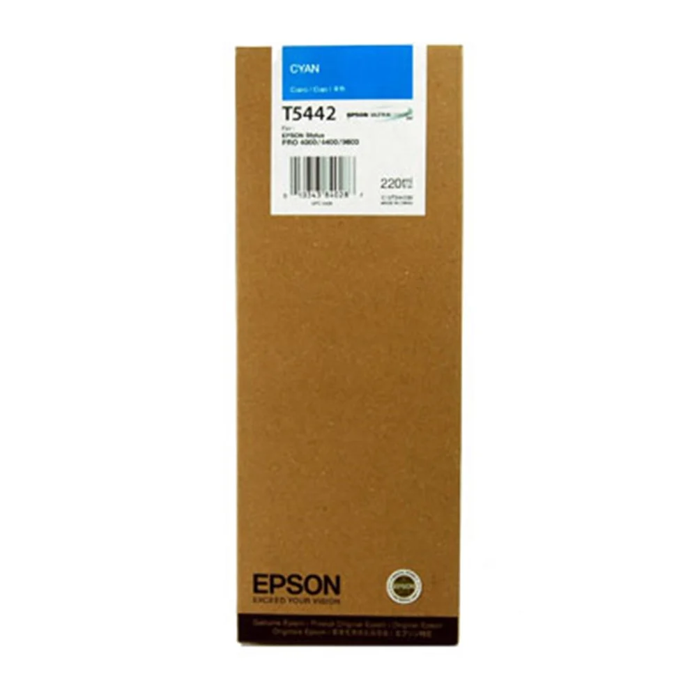 Epson T5442 Cyan Ink Cartridge, C13T544200, 220ml, UltraChrome