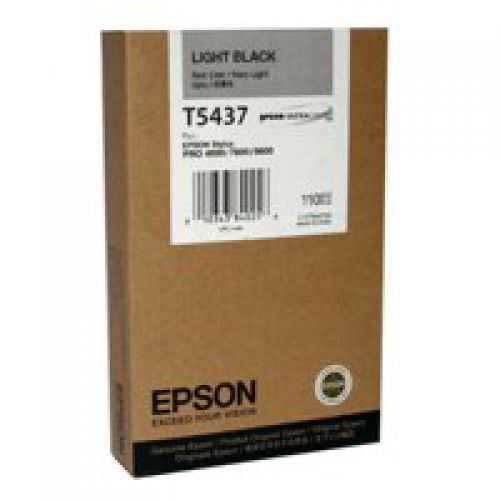 Epson T5437 Light Black Ink Cartridge, C13T543700, 110ml, UltraChrome, 3,000 Pages