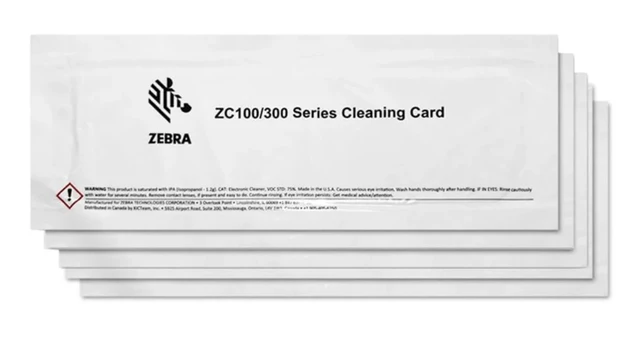 ZEBRA Cleaning Card Kit (Improved), ZC100/300, 5 Cards 