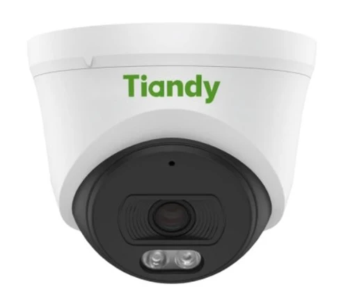 Tiandy 4MP Color Maker Fixed Turret IP Camera TC-C34XN (Spec: I3W/E/Y/2.8mm/V4.2) – Full-Color 24/7 Night Vision, 2.8mm Wide-Angle Lens, Built-in Mic, 30m Warm Light, IP66, PoE