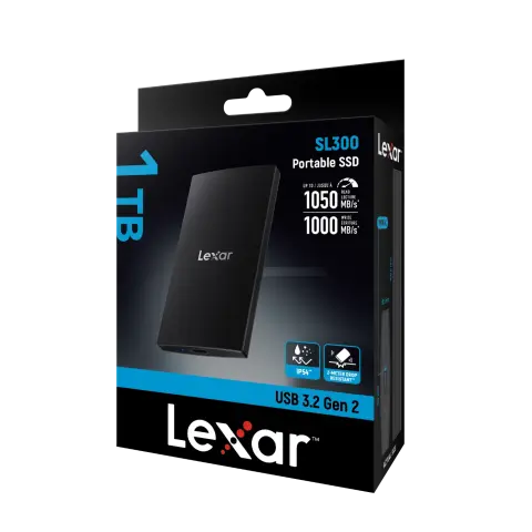 Lexar SL300 Portable SSD | 1TB | USB 3.2 Gen2 | Sequential read up to 1050MB/s