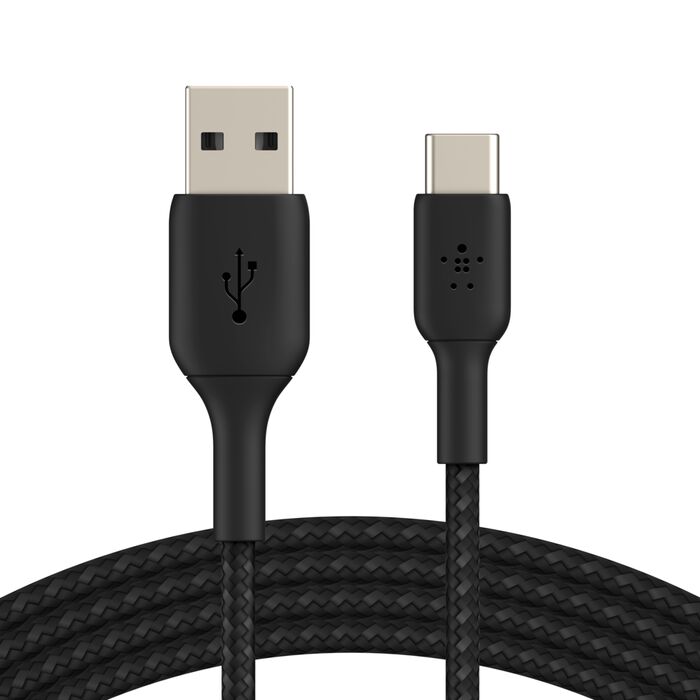 Belkin CAB002bt1MBK, Braided USB-C to USB-A, 1m, Black, 15W, USB-IF Certified