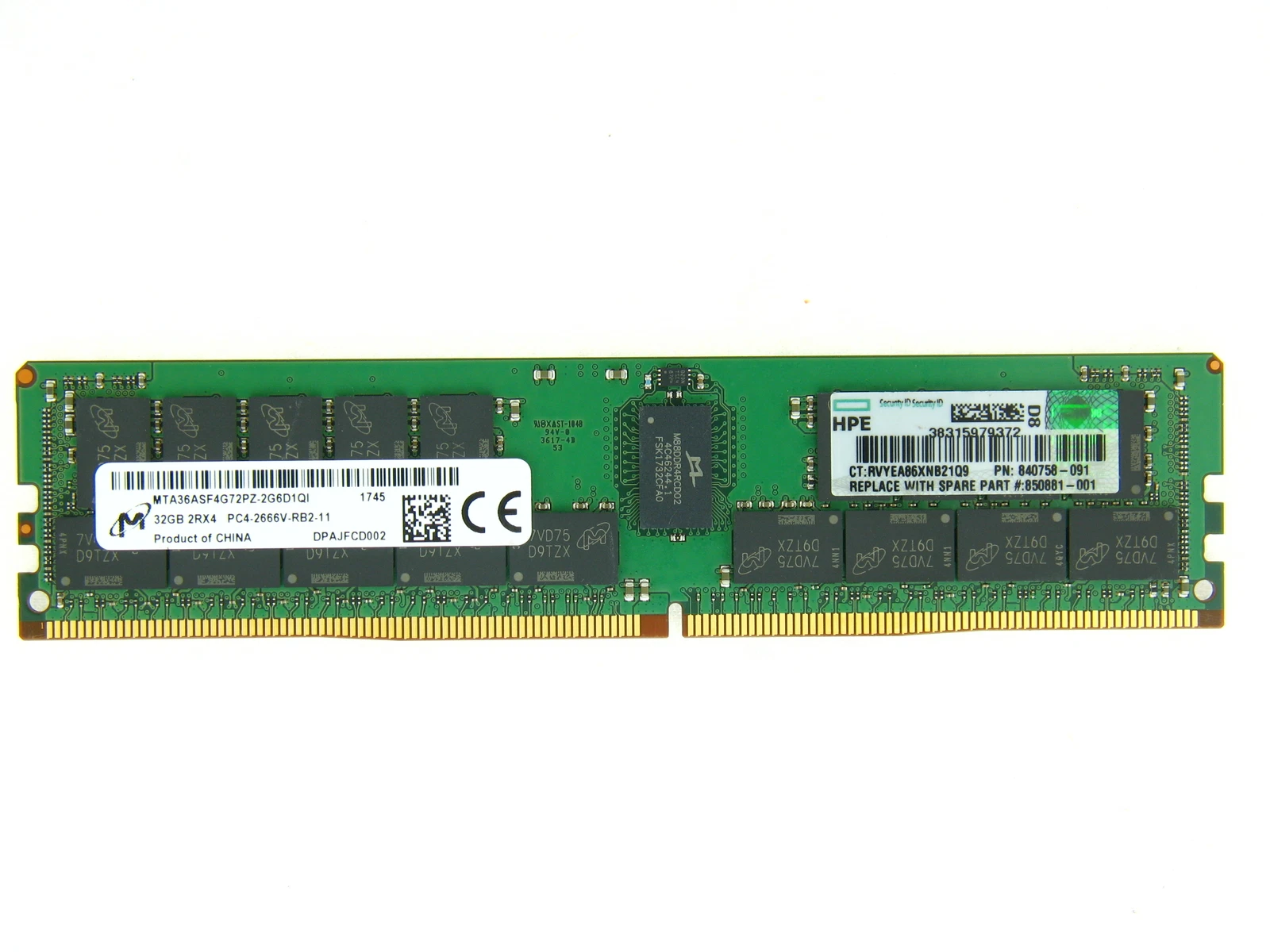 Memory RAM 815100-B21 Hpe 32GB 2666 Srver 840758-091