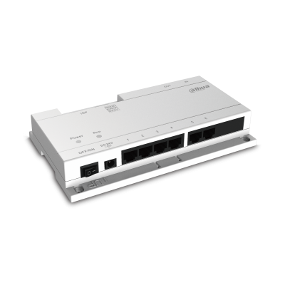 Dahua Video Intercom Network Power Switch DHI-VTNS1060A-A – 6-Port 24V Dahua PoE Switch, Cascade Support, Surface & DIN-Rail Mount