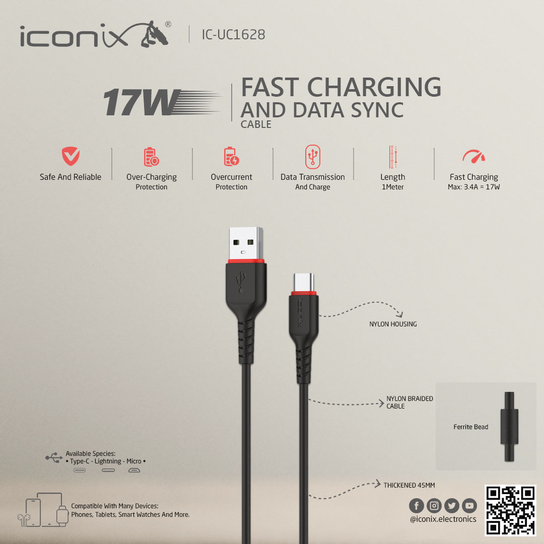 Cable Iconix Ic-Uc 1625 Data Charging 2.4Mah USB to Micro.