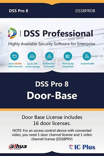 Dahua DSS8PRDB, 16-Door Access Control Base License, Perpetual, Prerequisite for Expansion, Attendance & Visitor Management Included