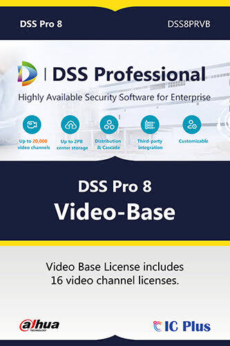 Dahua DHI-DSSPro8-Video-Base-License (DSS8PRVB), 16 Video Channels, Perpetual, Prerequisite for Video Channel Expansion, DSS Professional V8