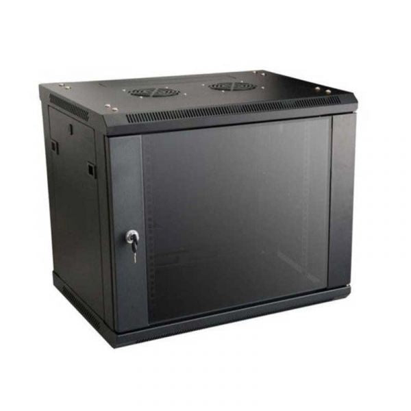 Wall-mount network data cabinet, 9U 600×600 mm, compact 19-inch rack enclosure designed for small-to-medium IT, telecom, and CCTV installations.