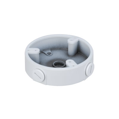Dahua DH-PFA137 Aluminum Junction Box, Φ123.6 × 34.2 mm, G1/2″ Thread, 1.0 kg Load, Waterproof, White