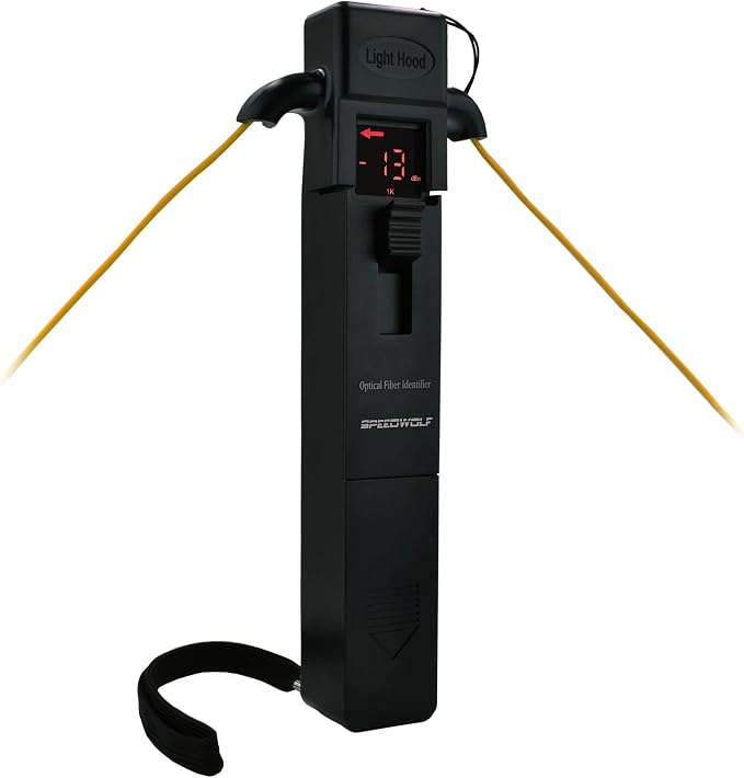 Optical Fiber Identifier, 800–1700nm, Non-Destructive Macro-Bend, CW/270Hz/1kHz/2kHz, 9V Battery