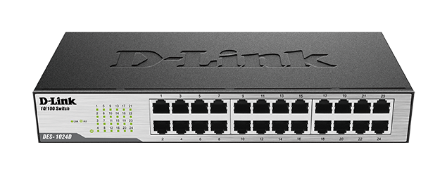 D-Link 24-Port Fast Ethernet Unmanaged Desktop Switch - DES-1024D/B   