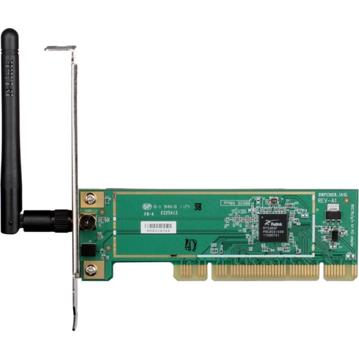 D-Link DWA-525 Wireless N 150 PCI Adapter, 2.4GHz, 150Mbps, 802.11n/g/b, WPA2/WPS