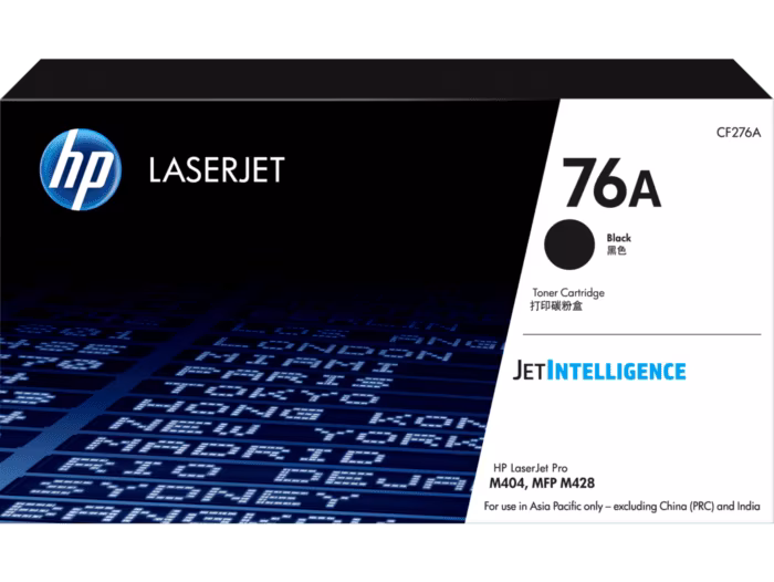 HP 76A (CF276A) Black Toner Cartridge, Genuine Original, Standard Yield, ~3,000 Pages