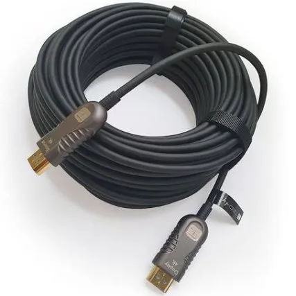 Active Optical HDMI Cable (AOC), 200M, HDMI 2.0 (4K@60Hz/18Gbps) or HDMI 2.1 (8K@60Hz/48Gbps), HDCP 2.2, No External Power Required