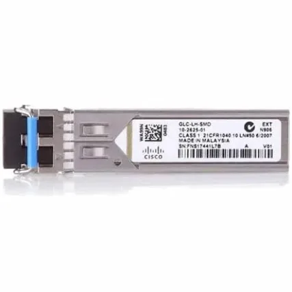 Cisco GLC-LH-SMD, 1000BASE-LX/LH SFP, 1310nm, 10km SMF, Duplex LC, DOM, Extended Temp