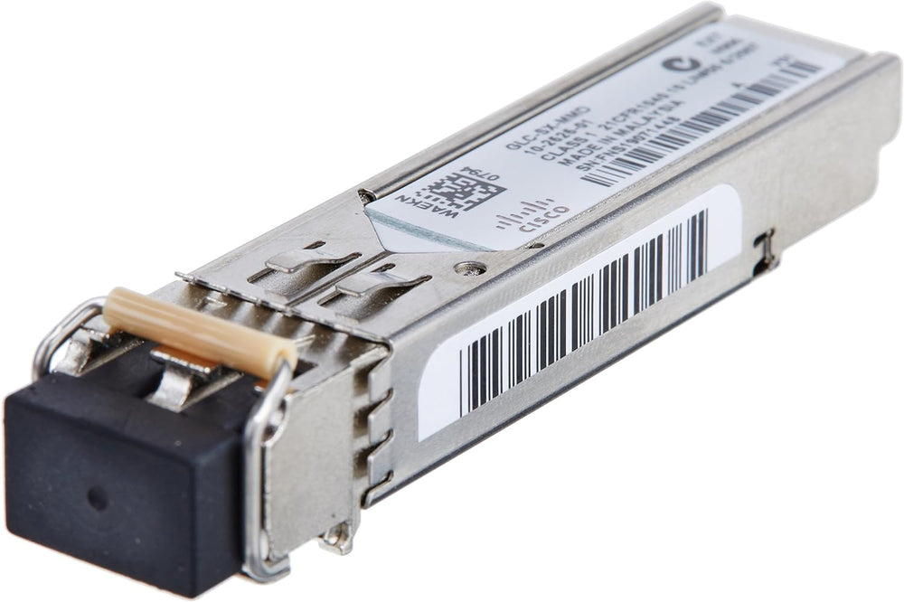 Cisco GLC-SX-MMD, 1000BASE-SX SFP, 850nm, 1Gbps, 550m OM2 / 220m OM1, Duplex LC, DOM, Extended Temp