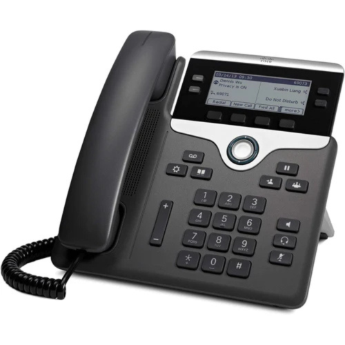 Cisco CP-7841-K9 IP Phone 7841, 4-Line VoIP, 3.5" Monochrome LCD, Speakerphone, 2× 10/100/1000 Ethernet, PoE