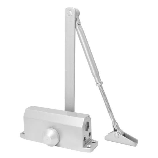 Small Door Closer, Up to 45kg, Aluminum Alloy Body, Two-Stage Speed Control, 180° Opening, Surface-Mounted