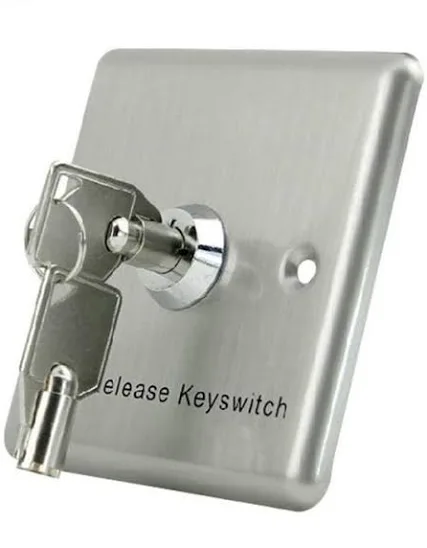 Override Keyswitch, Momentary/Maintained, SPDT/DPDT, NO/NC/COM, Stainless Steel Faceplate, Tamper-Proof Screws, for Electric Lock Release