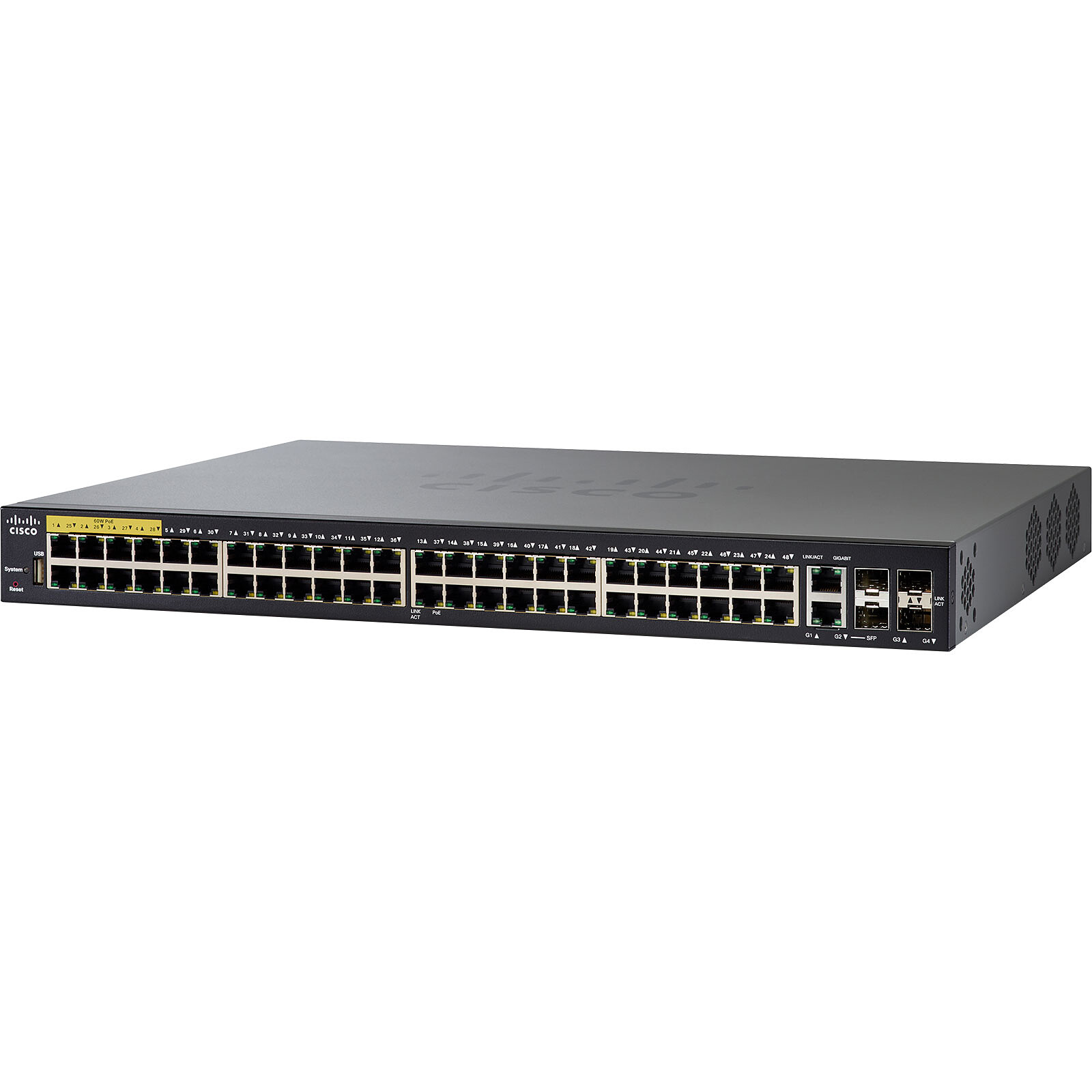 Cisco SG350-52P 52-port Gigabit PoE+ managed network switch