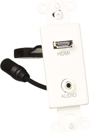 HDMI Faceplate, Single-Gang, Female-to-Female or Pigtail, Up to 4K@60Hz, ABS/Stainless, Screw-Mount