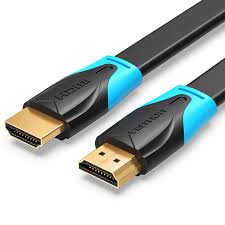 HDMI Cable 5M Flat, HDMI 1.4 High Speed with Ethernet, 4K@30Hz, 10.2Gbps, Gold-Plated, ARC/HEC Support