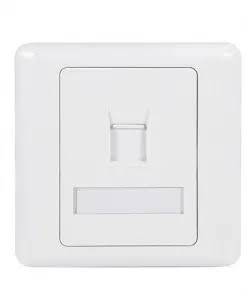 ACP Cat 6 Single Faceplate, 1-Port, ABS Plastic, White, 86×86mm, Cat 6 Compatible