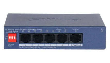 Dahua CS4006-4ET2GT-36, 6-Port Cloud Managed Switch, 4× PoE (36W Budget) + 2× Gigabit Uplink, DoLynk Cloud, 250m Extend Mode