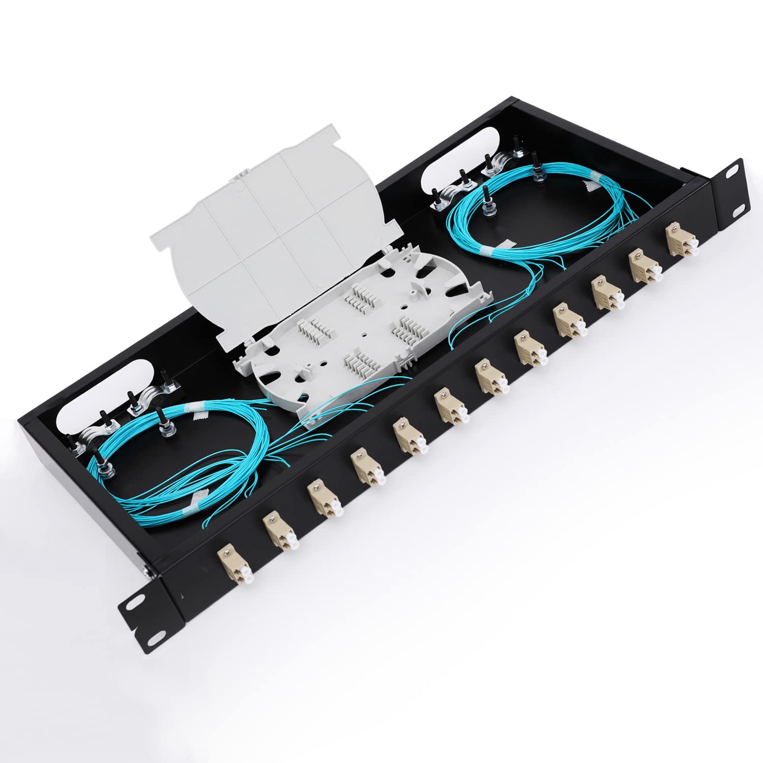 LC-OM3 12 Duplex 24 Port Fiber Enclosure Rack Mount.