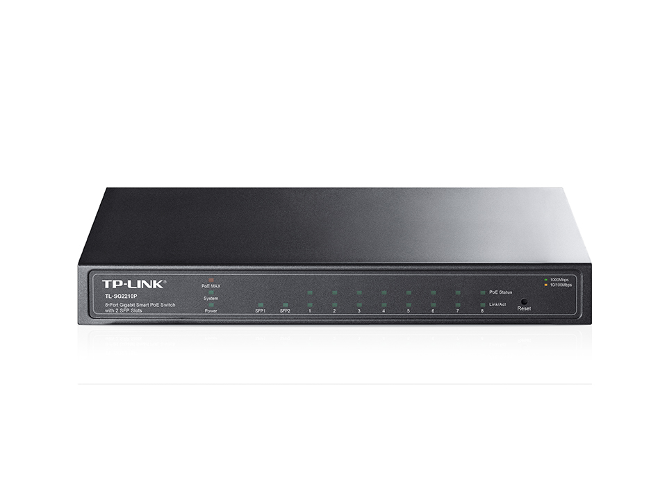  TP-Link 8-Port Gigabit Smart PoE Switch with 2 SFP Slots Tl Sg2210P 